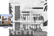 Architectural Pencil Sketch Pro, an Action Add-On by Studio Retouch (Thumbnail 2 of 11)