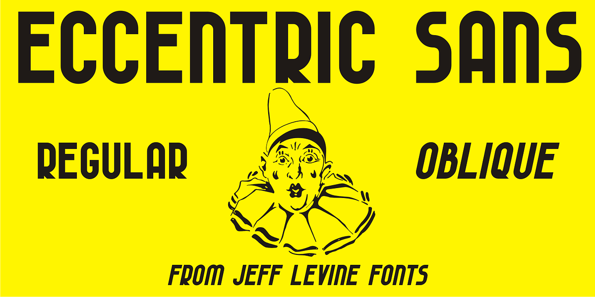 Eccentric Sans JNL, a Sans Serif Font by Jeff Levine Fonts