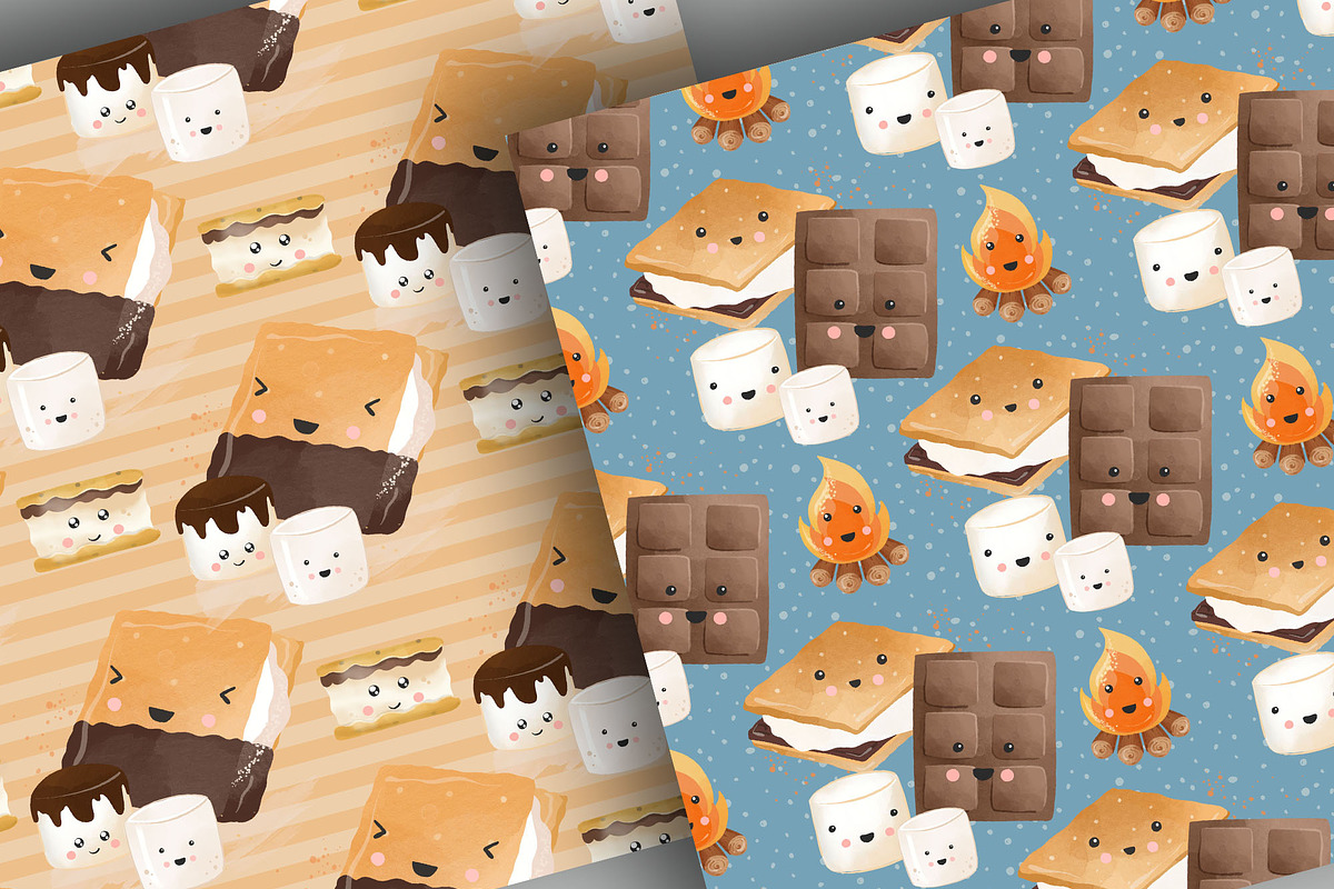 Cute Smore's digital paper pack, a Pattern Graphic by designloverstudio (Photo 3 of 7)