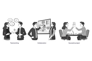 Corporate teamwork illustration, a Finance Illustration by Yayasya