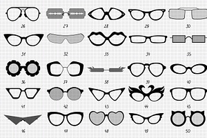 50 Photoshop Glasses Brush Stamps