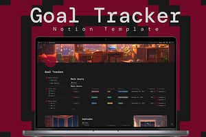 Goal Tracker Notion Template, a Templates & Theme by KristinaK3