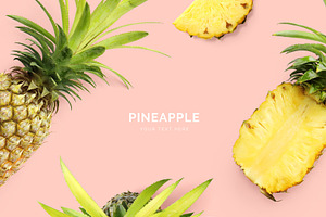 Pineapple containing above, abstract, and background