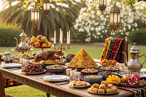 A table set with many food plates, a Food & Drink Photo by zahidhossainalif