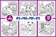 Froggy Days Coloring Pages For Adult, an Animal Illustration by Coco Bloom (Thumbnail 2 of 3)