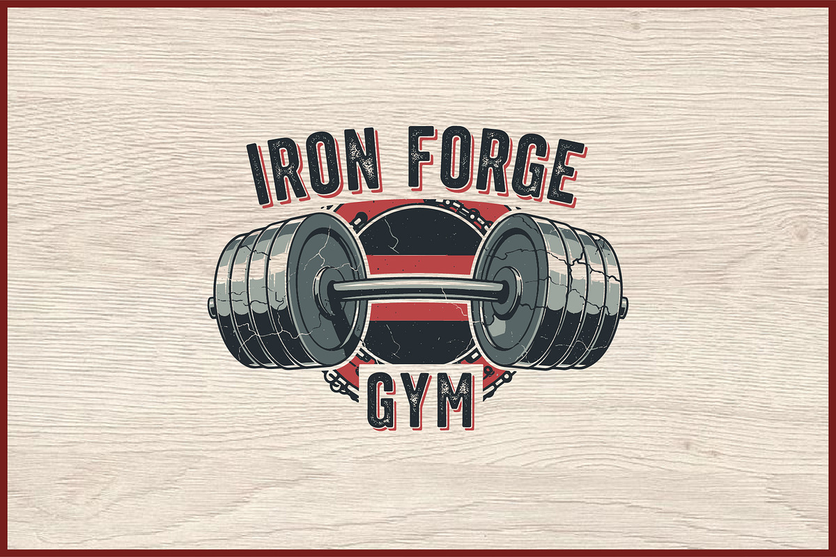 10 Vintage Gym Fitness Badge Logo, a Sport Illustration by Artivon (Photo 11 of 11)