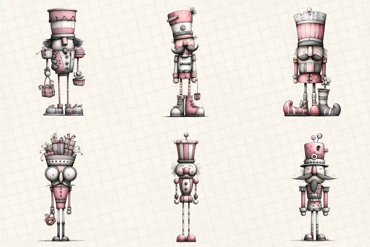 Quirky Nutcracker Christmas Clipart, an Illustration by DreamCafeArt (Photo 4 of 8)