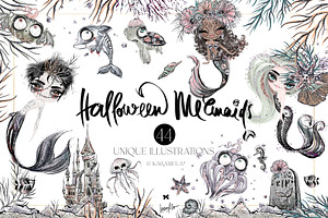 Halloween Gothic Mermaids Sea Bundle