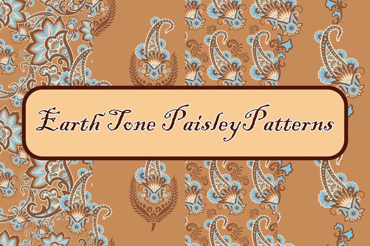 Earth Tone Paisley Patterns, a Pattern Graphic by ThaiByGaew (Photo 1 of 3)