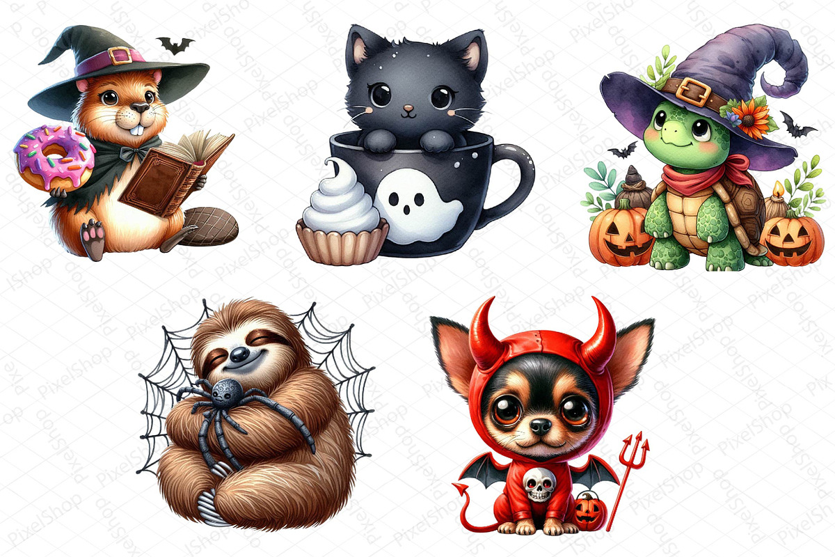 Halloween Funny Animals Clipart, an Illustration by DreamPrint404 (Photo 4 of 6)