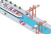 Isometric port cargo ship, a Transportation Illustration by AlexZeL (Thumbnail 5 of 9)