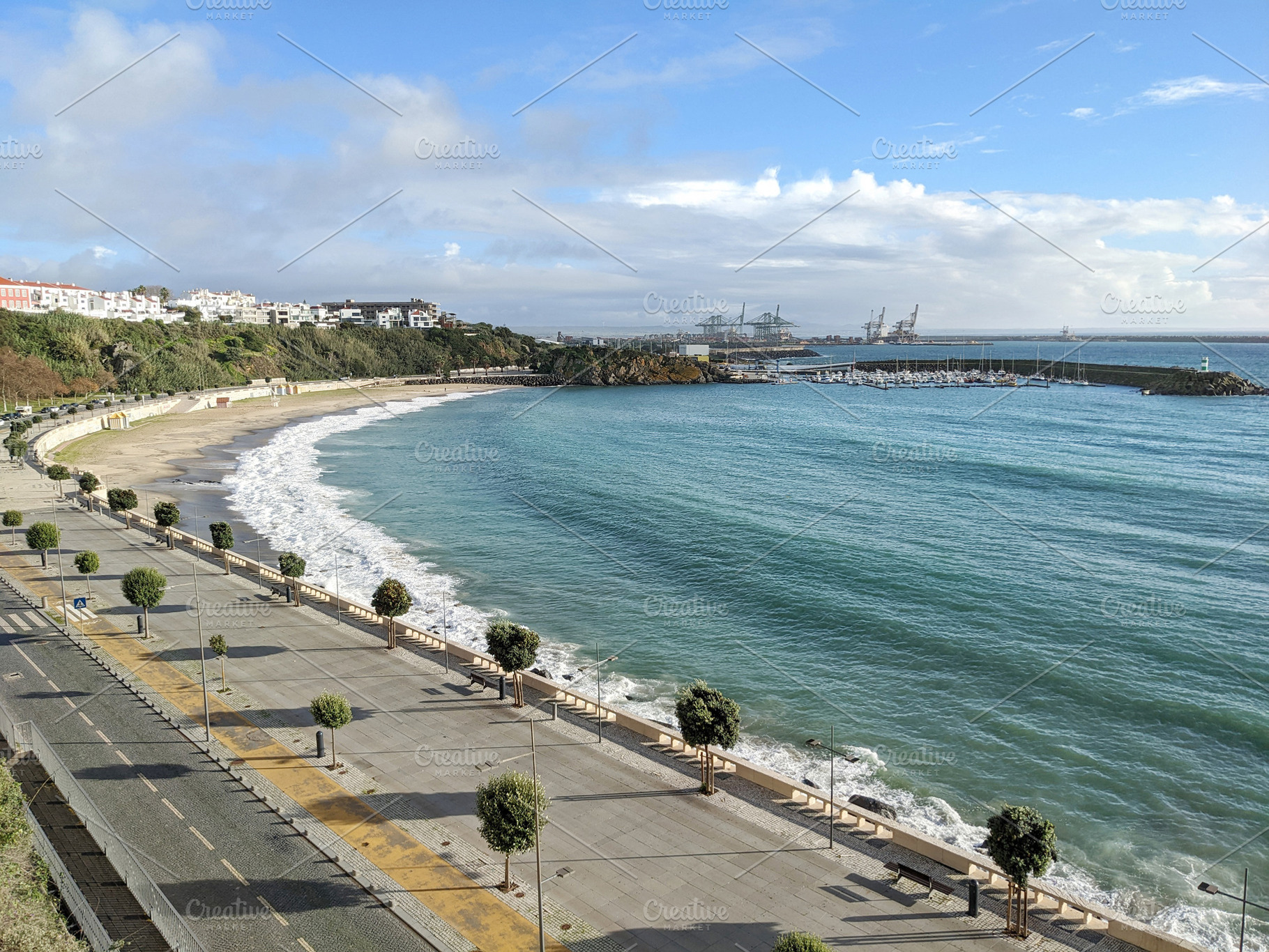 Skyline beach cargo terminal Portugal, an Architecture Photo by joyt