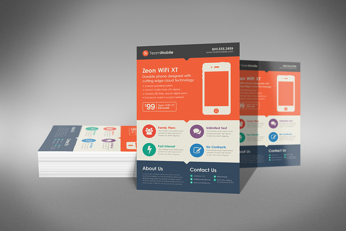 Flat Design Flyer Template, a Flyer Template by Creativenauts (Photo 3 of 4)