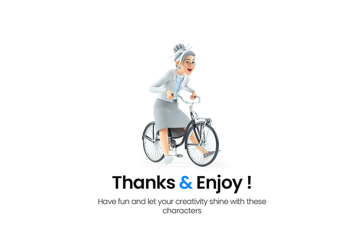Cartoon Granny – Set of 50 Poses, a Person Illustration by 3DMask (Photo 6 of 6)