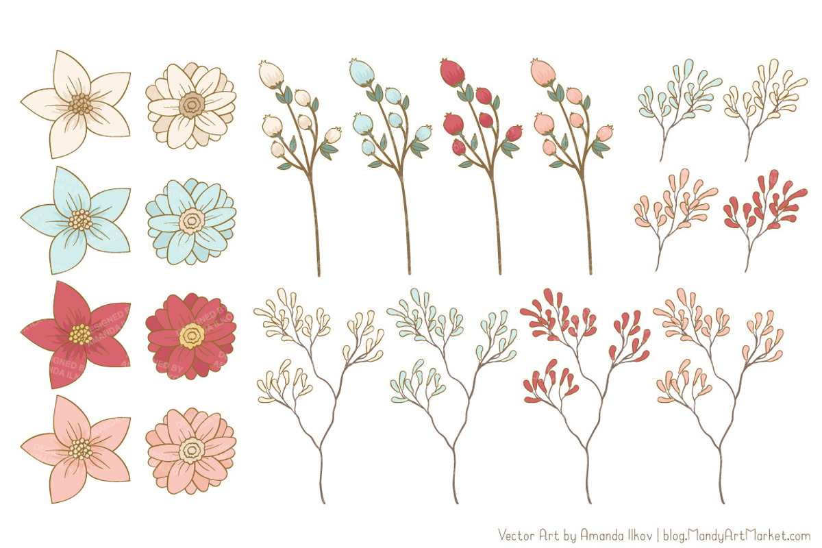 Soft Christmas Leaves and Branches, an Illustration by Amanda Ilkov (Photo 5 of 5)