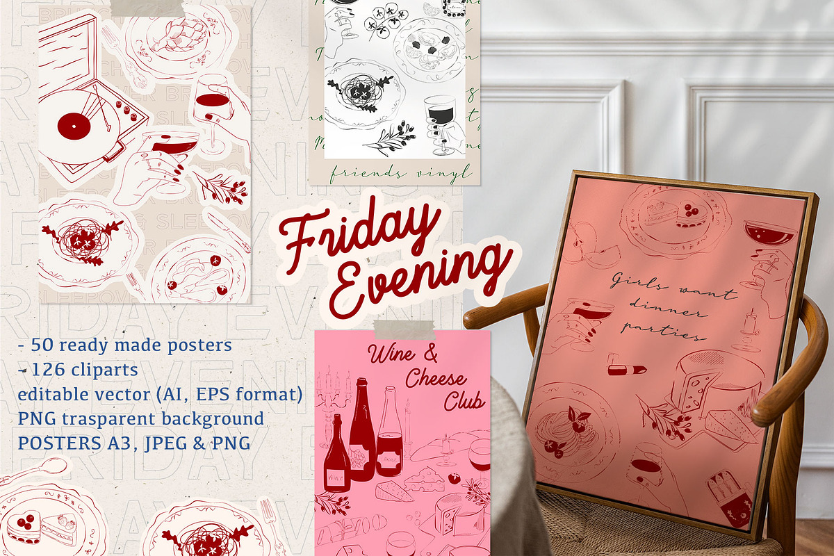 Friday Evening POSTERS, a Decorative Illustration by Mio Buono (Photo 3 of 12)