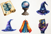 Halloween Mystical Witch Clipart, an Illustration by RobertsArt (Thumbnail 2 of 7)