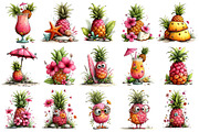 Summer Pineapple Clipart, an Illustration by Craft Nest (Thumbnail 6 of 12)