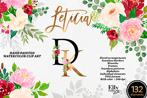 Watercolor Flower Graphic Set