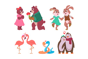 Love animal couples. Romantic funny, an Animal Illustration by Onyx