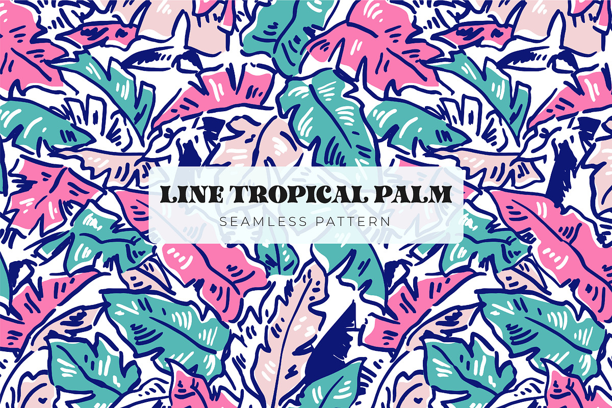 Tropical Hand Drawn, Palm Prints, a Pattern Graphic by ASTUDIO (Photo 6 of 7)