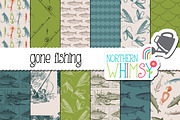 Father's Day Patterns - Gone Fishing, a Pattern Graphic by Northern Whimsy Design (Thumbnail 1 of 3)