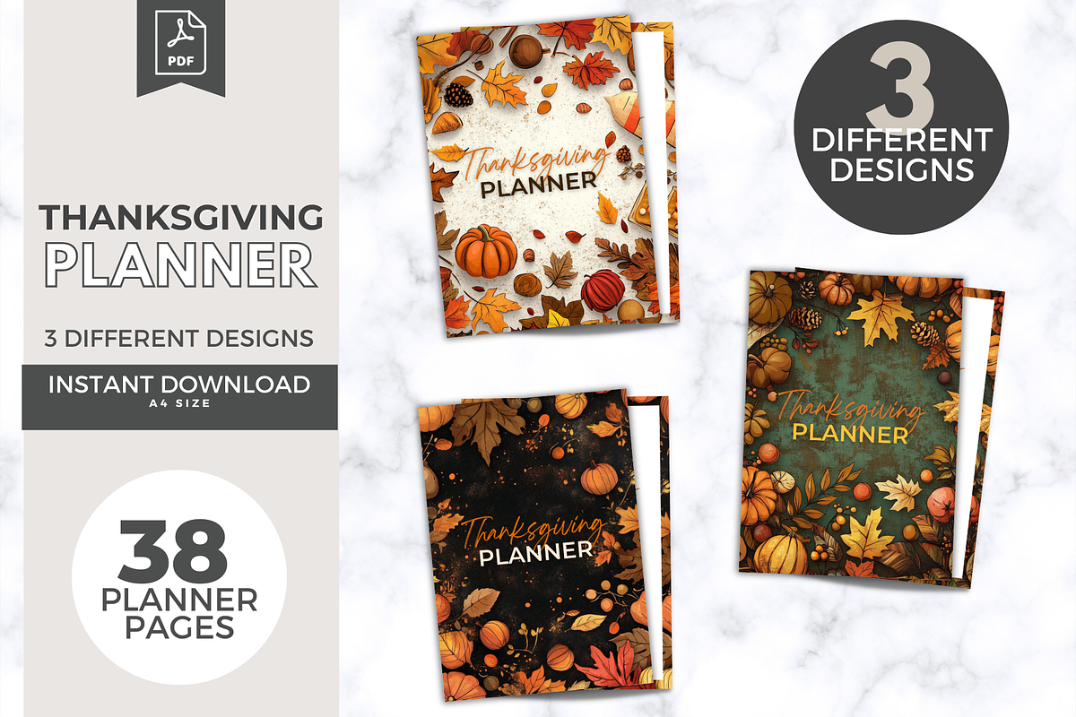 PLR Thanksgiving Planner x 3 Designs, a Design Template by Jennifer Magri Templates (Photo 2 of 9)