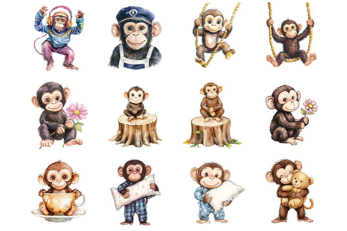 Monkey Clipart, an Illustration by Design Market (Photo 2 of 3)