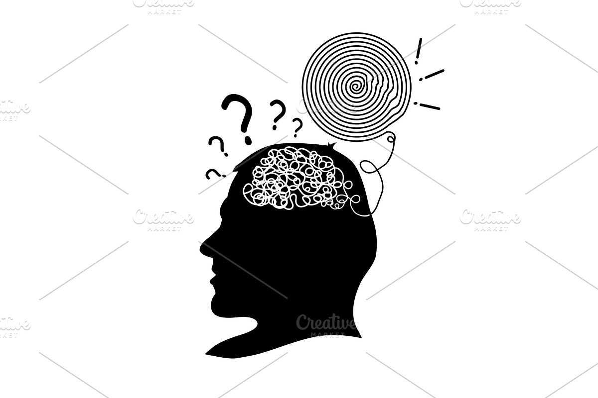 Abstraction: a person thinks, an Education Illustration by Nenahliadava Design