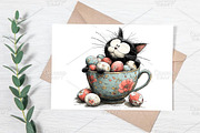 Whimsical Easter Cats Clipart Bundle, an Illustration by Canvas Craft (Thumbnail 7 of 7)