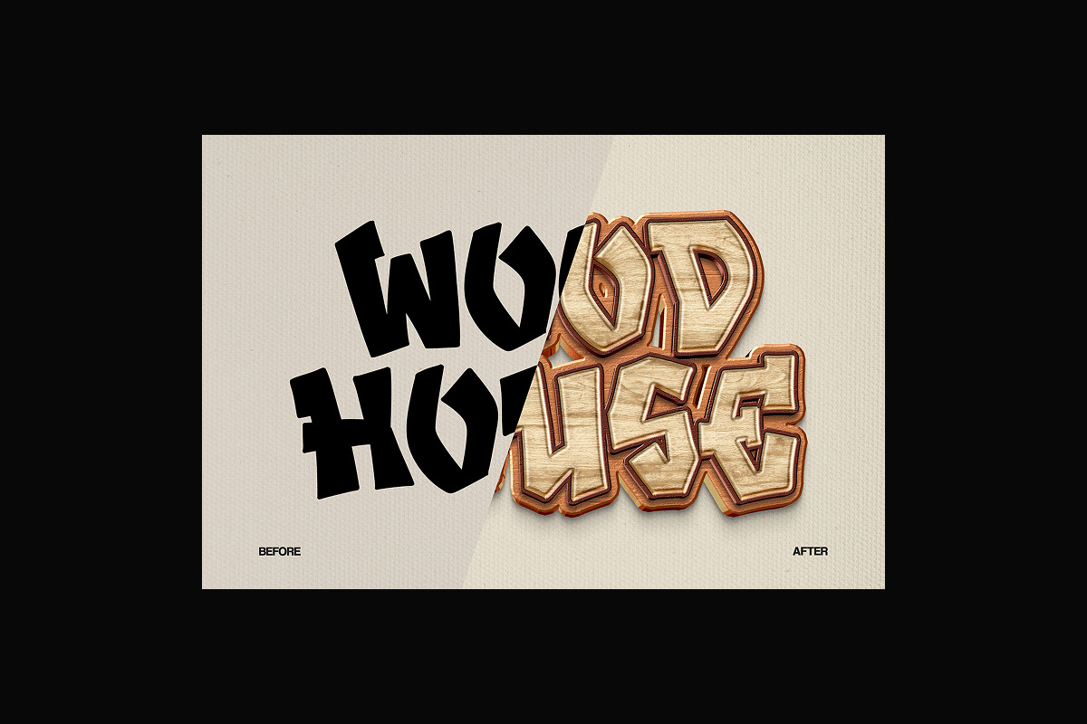 Rustic Wooden Carved Text Effect, a Layer Style Add-On by Matsero (Photo 4 of 4)