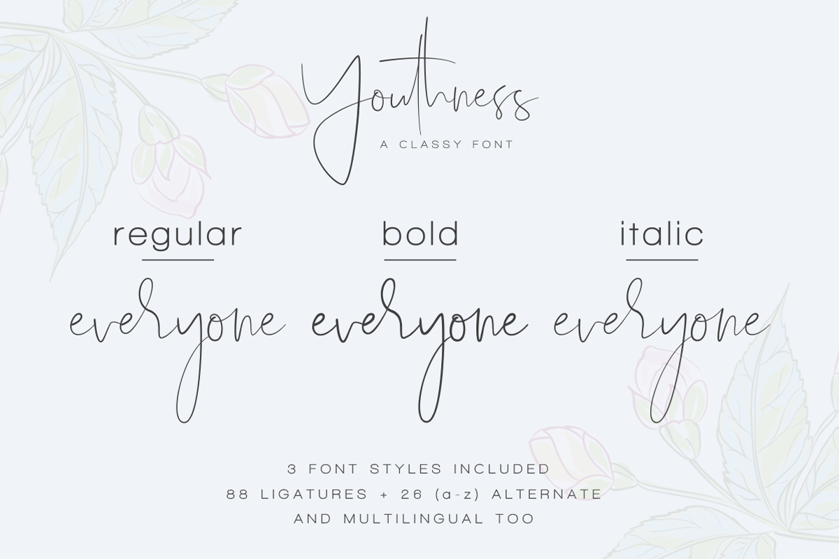 Youthness - A Classy Script preview 3