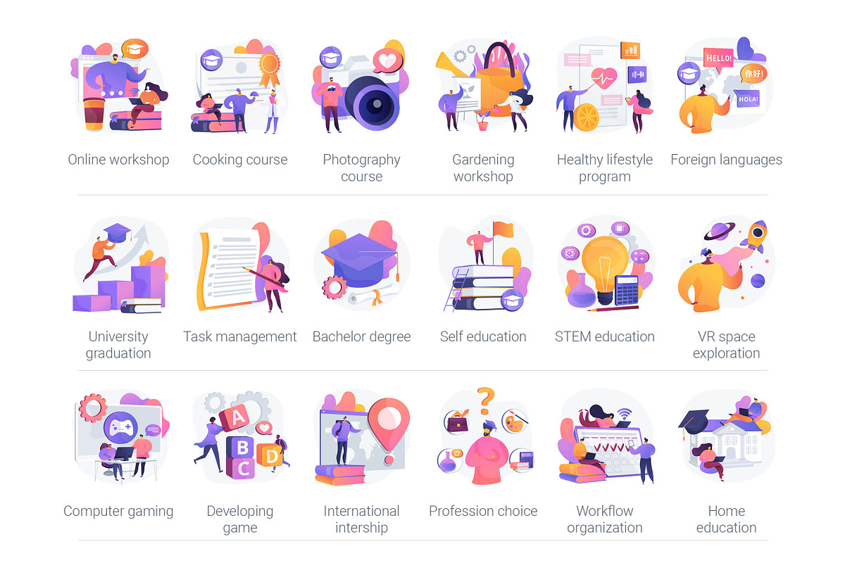 60 Education illustrations for UI, a Templates & Theme by Visual Generation (Photo 5 of 5)