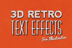 3D Retro Text Effects - Illustrator