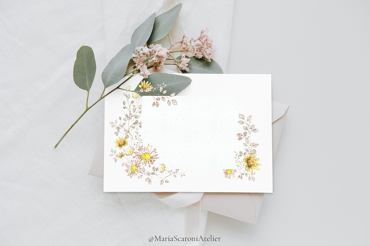 Romantic Watercolor Floral Frames, a Decorative Illustration by MariaScaroniAtelier (Photo 11 of 14)
