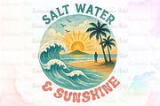 Retro Summer Salt Water and Sunshine, an Illustration by Sublimation Artist (Thumbnail 1 of 9)