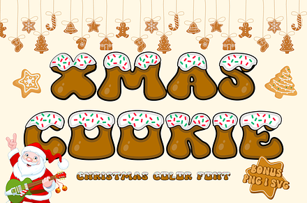 Xmas Cookie is a Color font, a Symbol Font by Brown Cupple