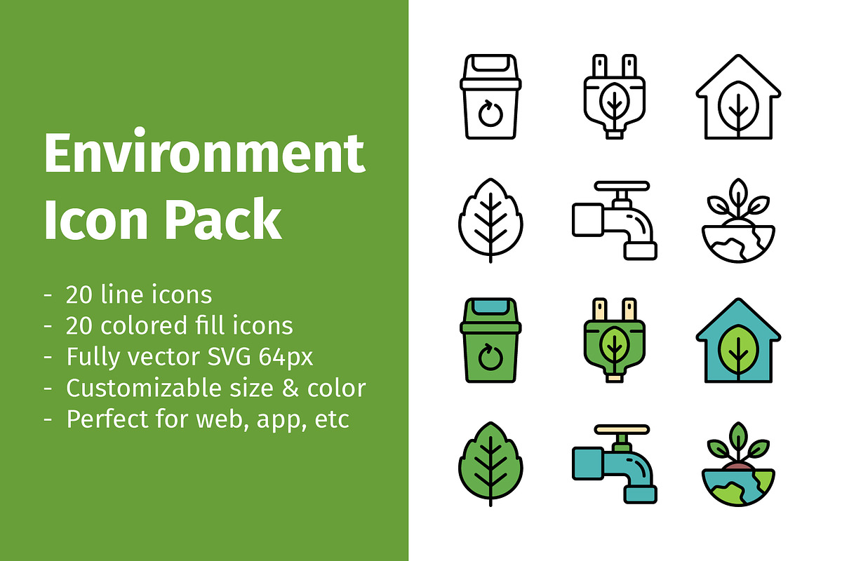 40 Environment Day Icon Pack, a Duotone Icon by Bilicube Studio (Photo 1 of 4)