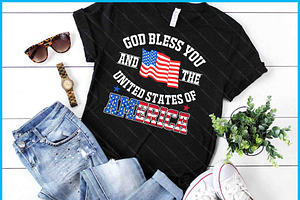 God Bless You And The Usa Flag SVG