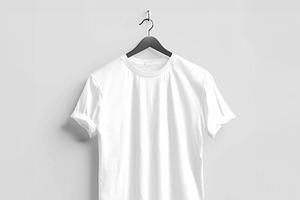 T-Shirt Mockup Hanging on Wall