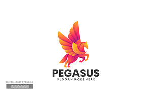 Pegasus Gradient Colorful Logo, a Branding & Logo Template by ivan_artnivora
