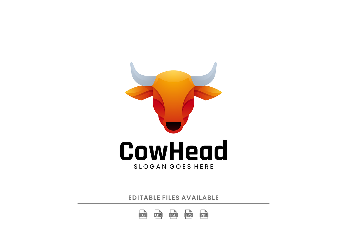 Modern Gradient Cow Head Logo Design, a Branding & Logo Template by Artnivora.Std