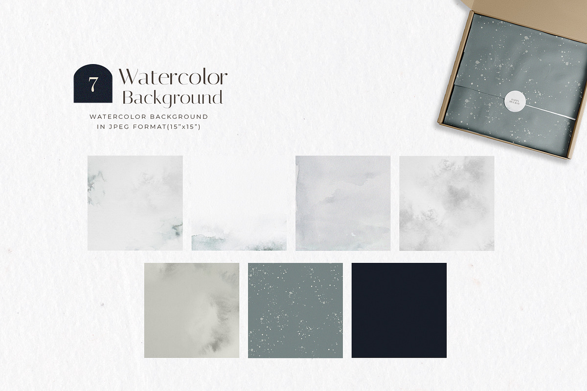 Winter Christmas Watercolor Card Set, a Decorative Illustration by WalaPalette (Photo 9 of 14)