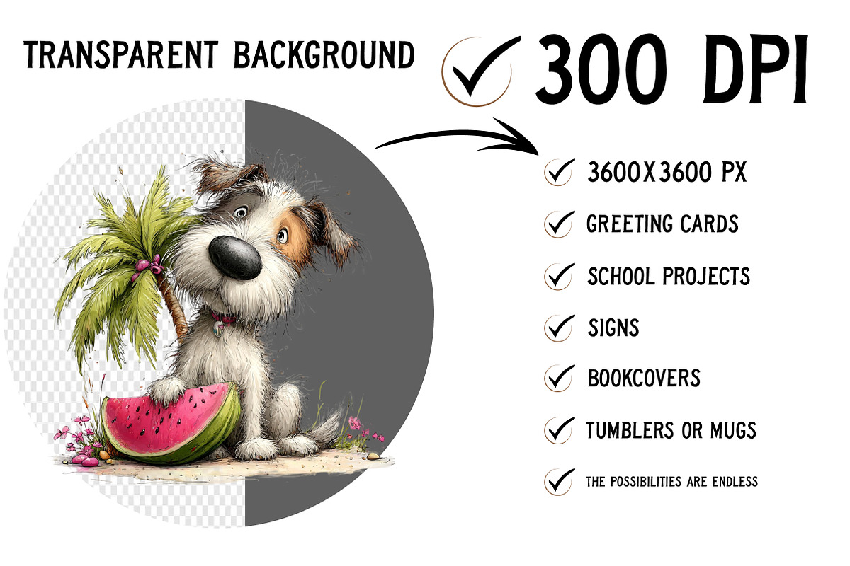 Whimsical Summer Dogs Clipart, an Illustration by Craft Nest (Photo 2 of 12)