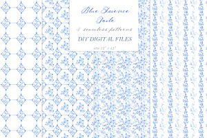 Blue Faience Toile Vintage DIY