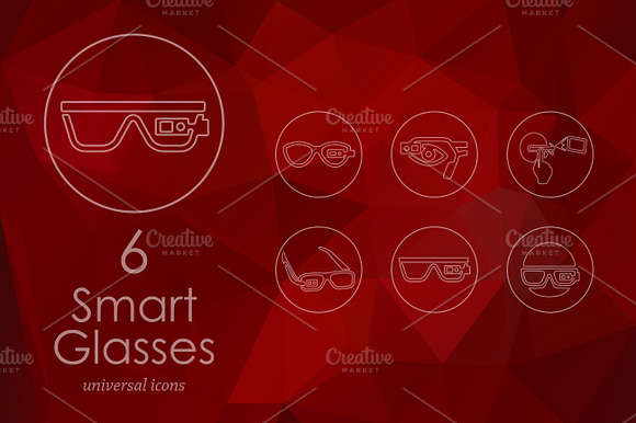 6 High Tech Glasses Line Icons