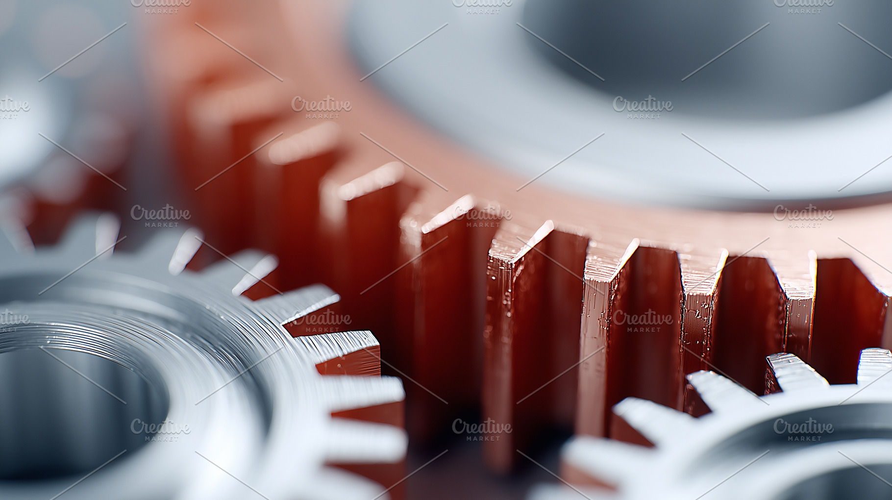 Close up of interlocking metal gears, an Industrial Photo by MistyDay
