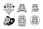 Cats cartoon logos or emblems, an Outline Icon by Lianella's Shop (Thumbnail 3 of 3)