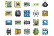 Computer chip technology icons, an Object Graphic by pikepicture (Thumbnail 2 of 3)