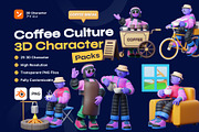 Coffee Culture: 3D Character Illustr, a Characters & Person 3D Model by orenjidesign (Thumbnail 1 of 8)